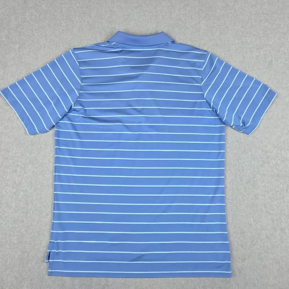 Fairway & Greene F&G Tech Large Blue Stripe Golf Polo Shirt The Ridge Logo - Picture 3 of 10